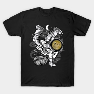 Hiphop Astronaut Dogecoin DOGE Coin To The Moon Crypto Token Cryptocurrency Wallet Birthday Gift For Men Women Kids T-Shirt